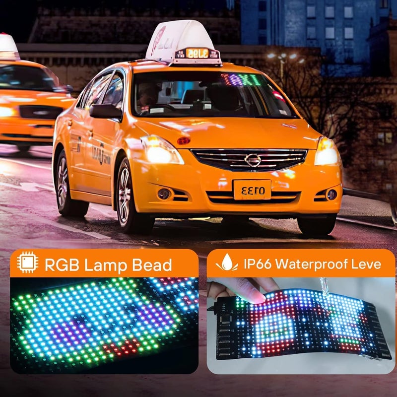Rayhome LED Sign for Car, 7''x3''Flexible LED Matrix Panel USB 5V Bluetooth Application Control DIY Programmable Scrolling Sign for Car Party Wedding Festival - Image 2